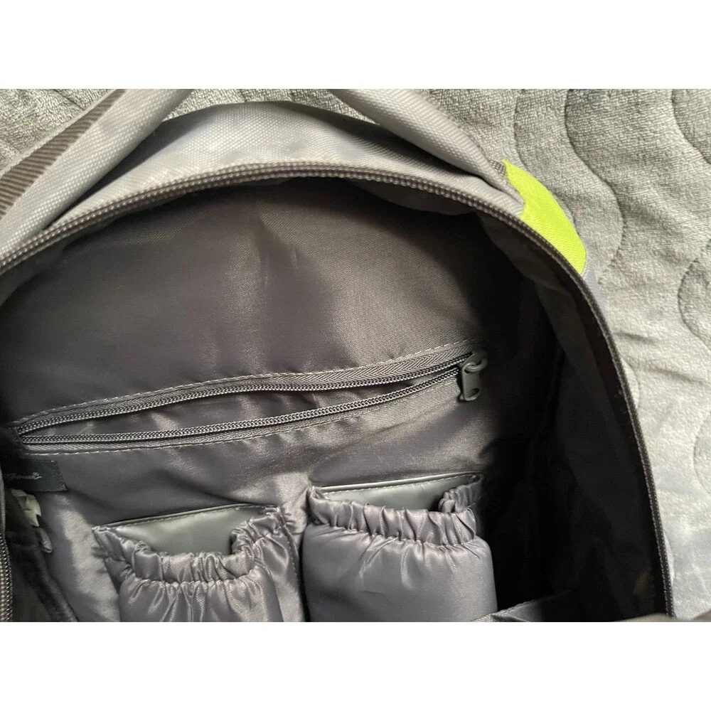 Eddie Bauer Backpack Gray Black Adjustable Straps Pockets Baby Diaper Bag Travel